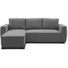 Image de Canapé d'angle convertible réversible 3 a 4 places - pharell - tissu anthracite - coffre de rangement - l 224 x p 155 x h 718