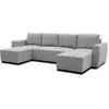 Image de Canapé dangle convertible panoramique PHARELL 5/6 places - Tissu souris - Coffre de rangement - L297 x P155 x H85 cm