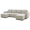 Image de Canapé d'angle convertible panoramique pharell 56 places - tissu beige - coffre de rangement - l297 x p155 x h7185 cm