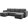 Image de Canapé D'angle Convertible Panoramique Pharell 5/6 Places - Tissu Anthracite - Coffre De Rangement - L297 X P155 X H85cm