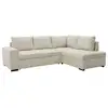 Image de Canapé d'angle convertible réversible lincoln 4 a 5 places - tissu velours côtelé perle - coffre de rangement - l247 x p 183