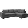 Image de Canapé d angle convertible casapy nirvana velours côtelé anthracite avec coffre A128960