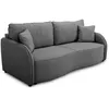 Image de Canapé convertible BARI 3 places - Tissu anthracite - Coffre de rangement - L215 x H89 x P100 cm