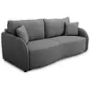 Image de Canapé convertible bari 3 places - tissu anthracite - coffre de rangement - l215 x h89 x p100 cm