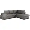 Image de Canapé D'angle Convertible Réversible 4 Places Mitchell - Tissu Anthracite - L 247 X P 91 X H 205 Cm