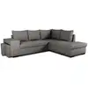 Image de Canapé d'angle convertible 4 places casapy mitchell anthracite tissu 100% polyester avec coffre et poufs A130805
