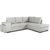 Image de Canapé D'angle Convertible Réversible 4 Places Mitchell - Tissu Gris - L 247 X P 91 X H 205 Cm - Coffre De Rangement