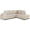 Image de Canapé dangle convertible réversible 4 places MITCHELL - Tissu Beige - L 247 x P 91 x H 205 cm - Coffre de rangement