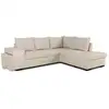 Image de Canapé d'angle convertible réversible 4 places mitchell - tissu beige - l 247 x p 91 x h 205 cm - coffre de rangement