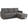 Image de Canapé d'angle fixe 3 places chipy - tissu anthracite - réversible - l 192 x p 137 x h 82