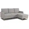 Image de Canapé d'angle fixe 3 places chipy - tissu gris souris - réversible - l 192 x p 137 x h 82