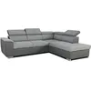 Image de Canapé D'angle Convertible Réversible Avec Coffre - 5 Places - Daytona - Tissu Gris Et Anthracite - 260 X 77/94 X 216 Cm