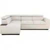 Image de Canapé D'angle Convertible Réversible - 4/5 Places - Kelio - Tissu Beige - 3 Tétieres - 245 X 184 X 77/87 Cm