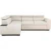 Image de Canapé dangle convertible réversible - 4/5 places - KELIO - Tissu Beige - 3 tétières - 245 x 184 x 77/87 cm