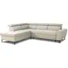 Image de Canapé d'Angle Convertible Réversible avec coffre 5 places - Kasimir - Tissu Beige - 258x79/98x219cm