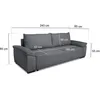 Image de Canapé Convertible Avec Coffre - 3 A 4 Places - Norman - Tissu Anthracite - 240 X 85 X 85 Cm