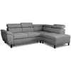 Image de Canapé d'angle convertible - 4 personnes - stan - tissu anthracite - 3 tétieres - réversib STANA134750