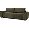 Image de Canapé convertible 3 places - JOSH - Tissu Lincoln Kaki - Coffre de rangement - 239 x 86 x 85 cm