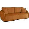 Image de Canapé Convertible 3 Places - Bari - Velours Cotelé - Terracotta - Coffre De Rangement - 215 X 89 X 100 Cm