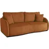 Image de Canapé convertible 3 places - BARI - Velours cotelé - Terracotta - Coffre de rangement - 215 x 89 x 100 cm
