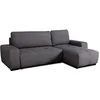 Image de Canapé D'angle Convertible Réversible - 3 Places - Sierra - Avec Coffre - Tissu Anthracite - 160 X 82 X 243 Cm