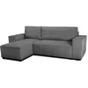 Image de Canapé dangle convertible réversible - 4 places - JOSH - Tissu velours cotelé - Anthracite - Coffre - 242 x 155 x 86 cm