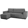 Image de Canapé d'angle convertible réversible - 4 places - josh - tissu velours cotelé - anthracite - coffre - 242 x 155 x 86 cm