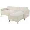 Image de Canape d angle reversible casapy bob 3 places velours cotele ecru 197 x 138 x 65 cm A138246