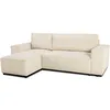 Image de Canapé D'angle Convertible Réversible - 4 Places - Josh - Tissu Velours Cotelé - Pearl - Coffre - 242 X 155 X 86 Cm