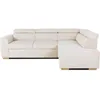 Image de Canapé D'angle Convertible Réversible - 4/5 Places - Kelio - Velours Côtelé Beige - 245 X 184 X 77/87cm