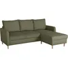 Image de Canapé dangle fixe - 3 places - CHIPY - Tissu Lincoln Kaki - Pieds bois nature - 192 x 82 x 138 cm