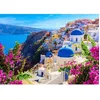 Image de Puzzle 1000 pièces - Enjoy - Santorin Vue avec Fleurs - Églises et Mer - Classique