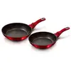 Image de Set de poêles à frire induction 22 - 26cm aluminium antiadhésif marbre sans pfoa, berlinger haus, burgundy, , rouge