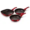 Image de Set de 2 poêles à frire 1 grill induction 20-24-28cm aluminium, antiadhésif, berlinger haus, burgundy, , rouge