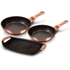 Image de Set De Poêles À Frire Induction 22- 26cm, Plaque À Griller Aluminium Antiadhésif Berlinger Haus Rose Gold Or Rose