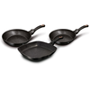 Image de Set De 2 Poêles À Frire 1 Grill Induction 20-24-28cm Aluminium, Antiadhésif Berlinger Haus Black Rose Noir