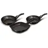 Image de Set de 2 poêles à frire 1 grill induction 20-24-28cm aluminium, antiadhésif, berlinger haus, black rose, , noir