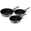 Image de Set De 3 Poêles À Frire Induction 20-24-28cm Aluminium, Antiadhésif Titane Berlinger Haus Moonlight Gris