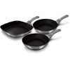 Image de Set De 2 Poêles À Frire 1 Grill Induction 20-24-28cm Aluminium, Antiadhésif Berlinger Haus Moonlight Gris