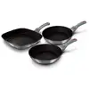 Image de Set de 2 poêles à frire 1 grill induction 20-24-28cm aluminium, antiadhésif, berlinger haus, moonlight, , gris