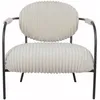 Image de Fauteuil en velours côtelé beige et piètement noir - Léon