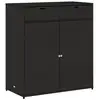 Image de Armoire de rangement de jardin armoire d'extérieur meuble de rangement pour cuisine, garage, atelier noir 105x55x113cm résine tressée
