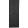 Image de Armoire de rangement de jardin armoire d'extérieur meuble de rangement pour cuisine, garage, atelier noir 65x45x172 cm pp rotin
