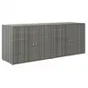 Image de Armoire de rangement de jardin armoire d'extérieur meuble de rangement pour cuisine, garage, atelier gris 198x55,5x80 cm résine tressée
