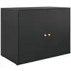Image de Armoire de rangement de jardin armoire d'extérieur meuble de rangement pour cuisine, garage, atelier noir 100x55,5x80 cm résine tressée