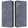 Image de Pour Samsung Galaxy A56 Housse Fermeture magnétique invisible PU Cuir Portefeuille Étui à rabat avec Support - Gris
