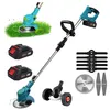 Image de Tondeuse à gazon électrique puissance 380w réglable pour batterie Makita 18V 2Piles 1Prise EU UE