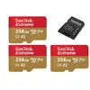 Image de Lot de 3PCS Carte Mémoire Micro SDXC SanDisk Extreme 256 Go Classe 10 U3 V30 jusquà 190Mb/s écritures 130Mb/s carte microSD