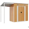 Image de Abri de jardin-Armoire dextérieur - avec toit prolongé marron clair 277x1105x181 cm ZLH 532623933