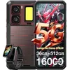 Image de Oukitel WP300 Smartphone Robuste 36Go + 512Go 6.8 120Hz 16000mAh 108MP Modulaire Oreillette détachable/Lumière de Camping - Rouge